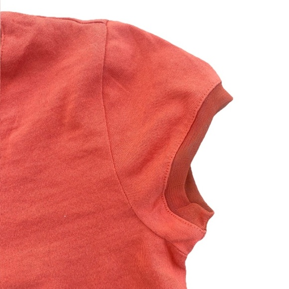 Sigrid Olsen Knit Top Tee Women's Size XS Orange Mesh Trim Stretch 100% Cotton - Picture 2 of 5